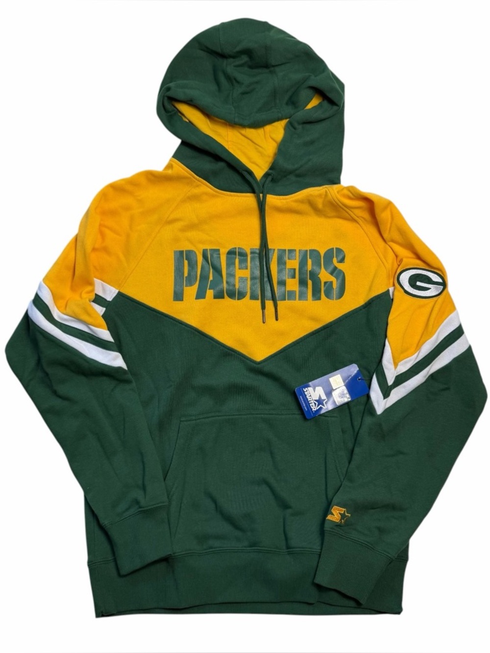 NFL Green Bay Packers Starter Hoodie Sweatshirt Green Yellow Men Size Large NWT